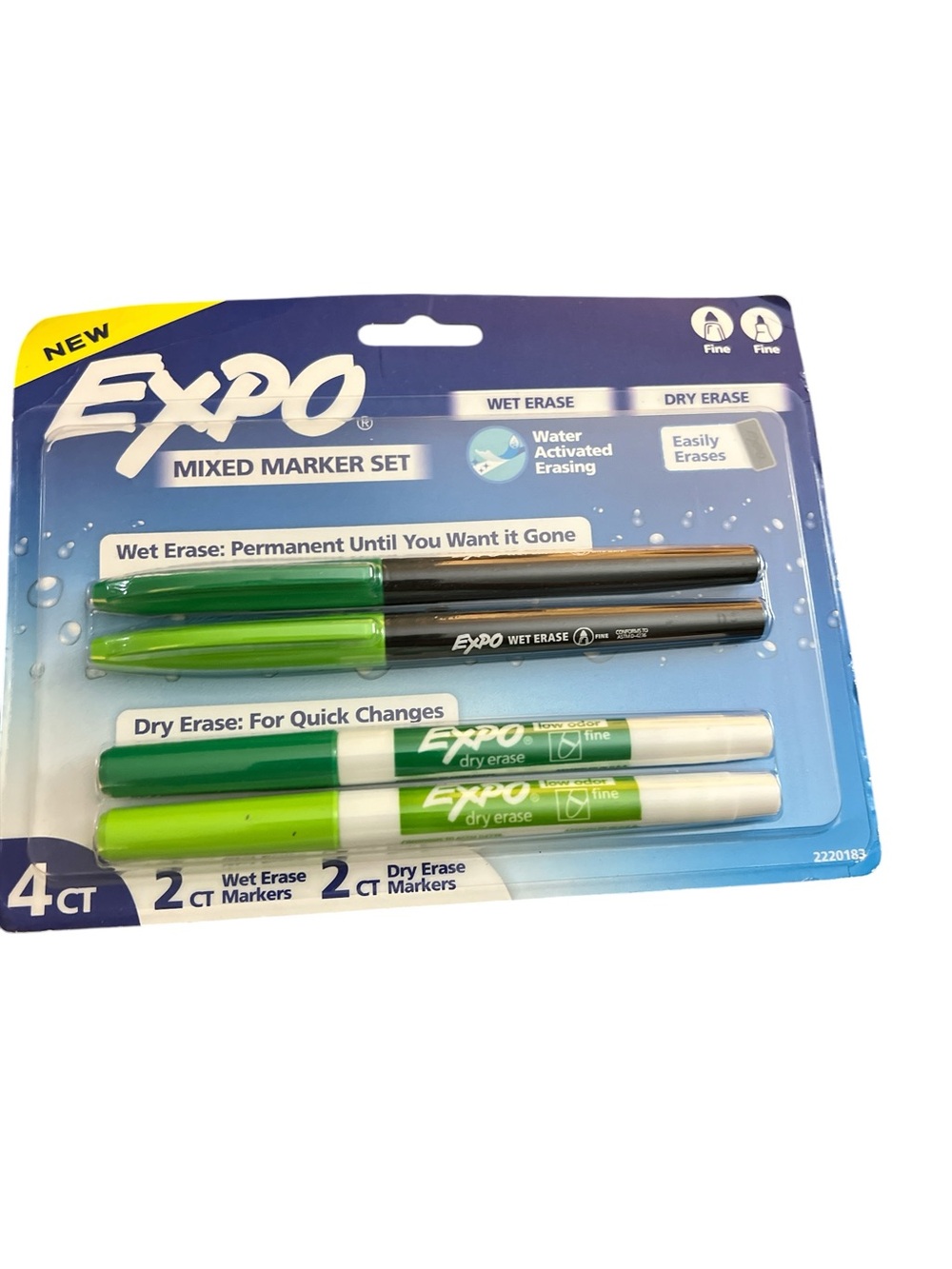 Expo Mixed Wet/Dry Erase Marker Set - Green & Lime Green
